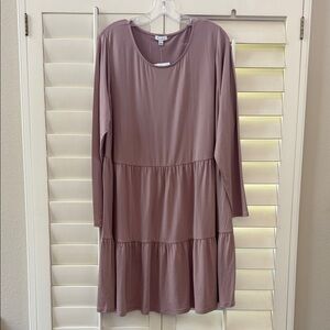 love, Fire Dusty Rose Long Sleeve Dress